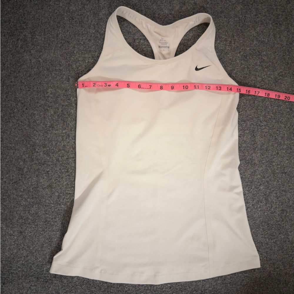 Nike Women's White Dri Fit Razorback Tank with Bra Insert Size Large